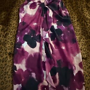 Ann Taylor Floral Mini Dress in Purple and Pink
